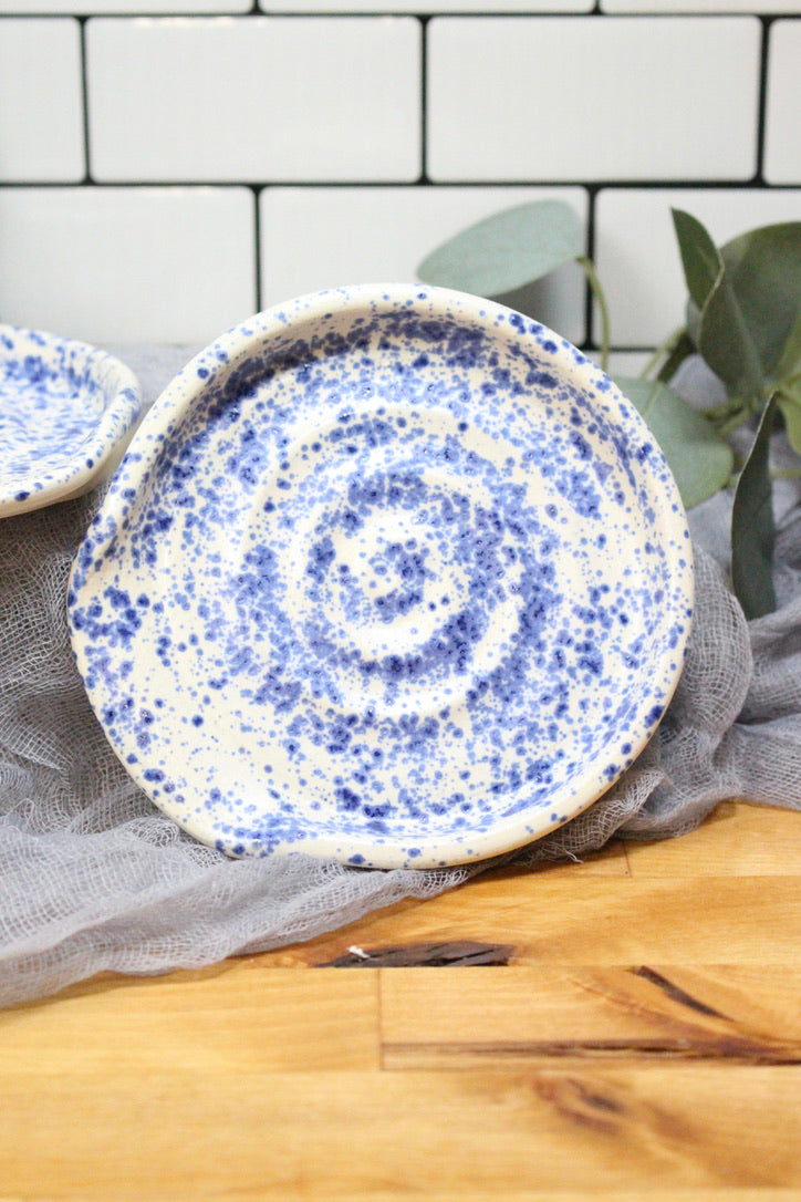 The Blue Splatterware Spoon Rest