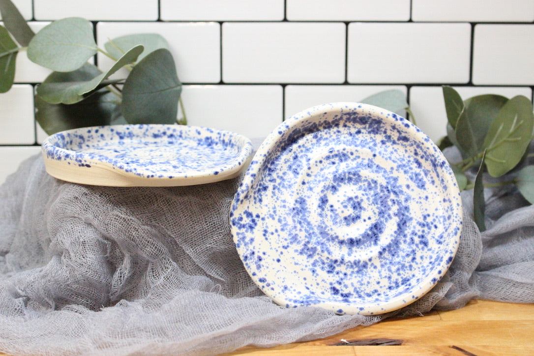 The Blue Splatterware Spoon Rest